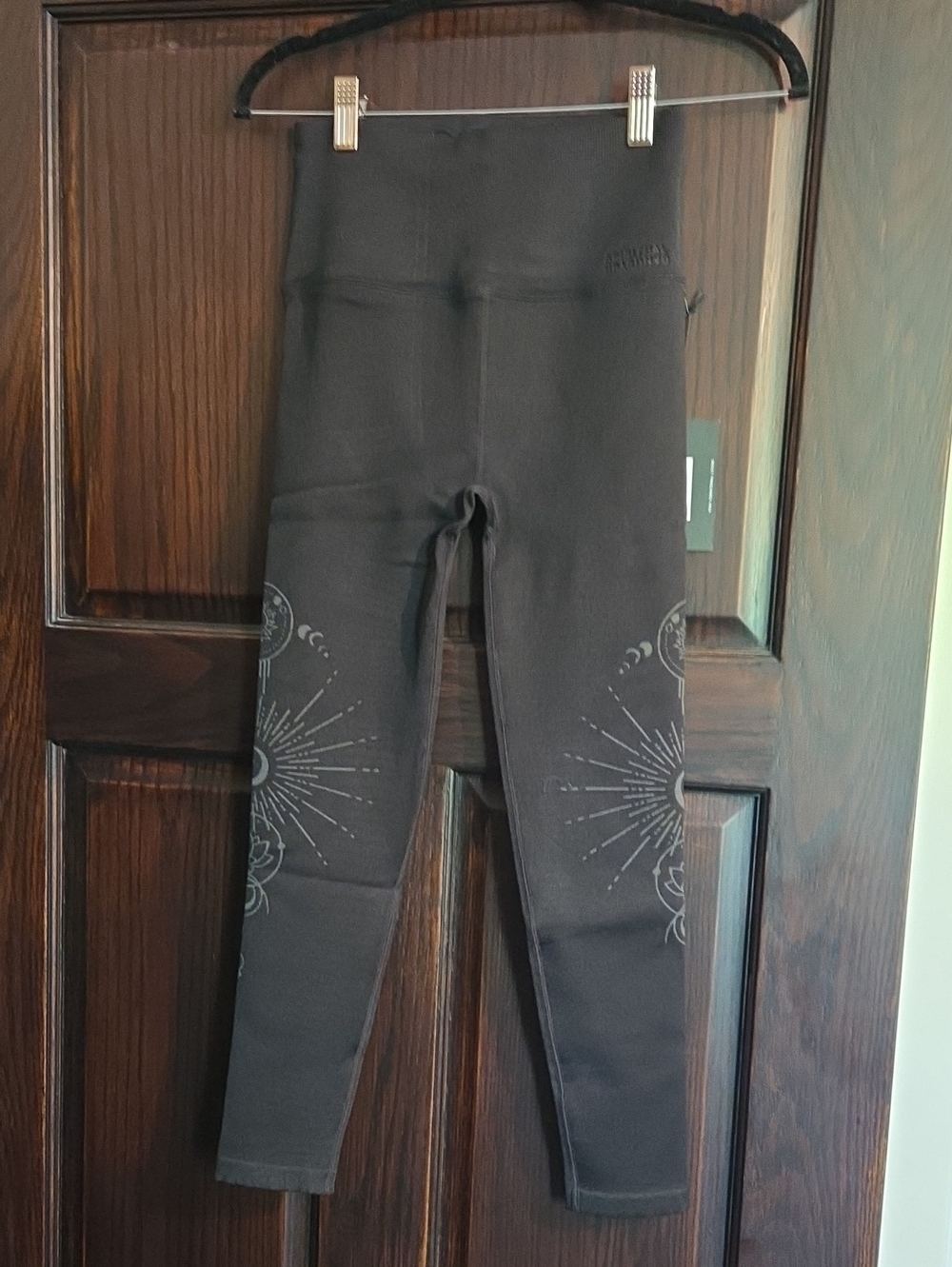 Spiritual Gangster Black  Leggings with Sunburst Graphics